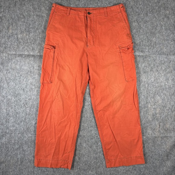 Vintage Abercrombie and Fitch Pants Men's Large 36 x 29.5 Baggy Orange Y2K Rave
